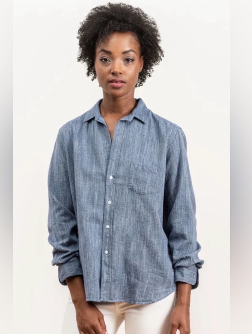 Frank & Eileen Button Down Shirt Barry Cotton in Vintage Blue Chambray